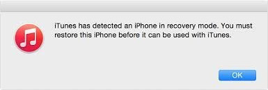 iTunes consertar iPhone travado em modo de recuperação