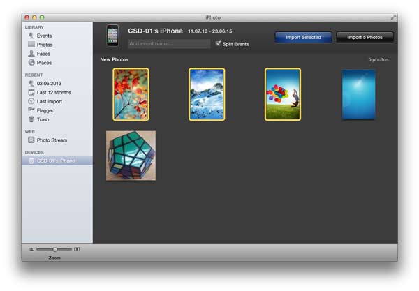 Siga as instruções para enviar fotos do iPhone para o Mac com o iPhoto