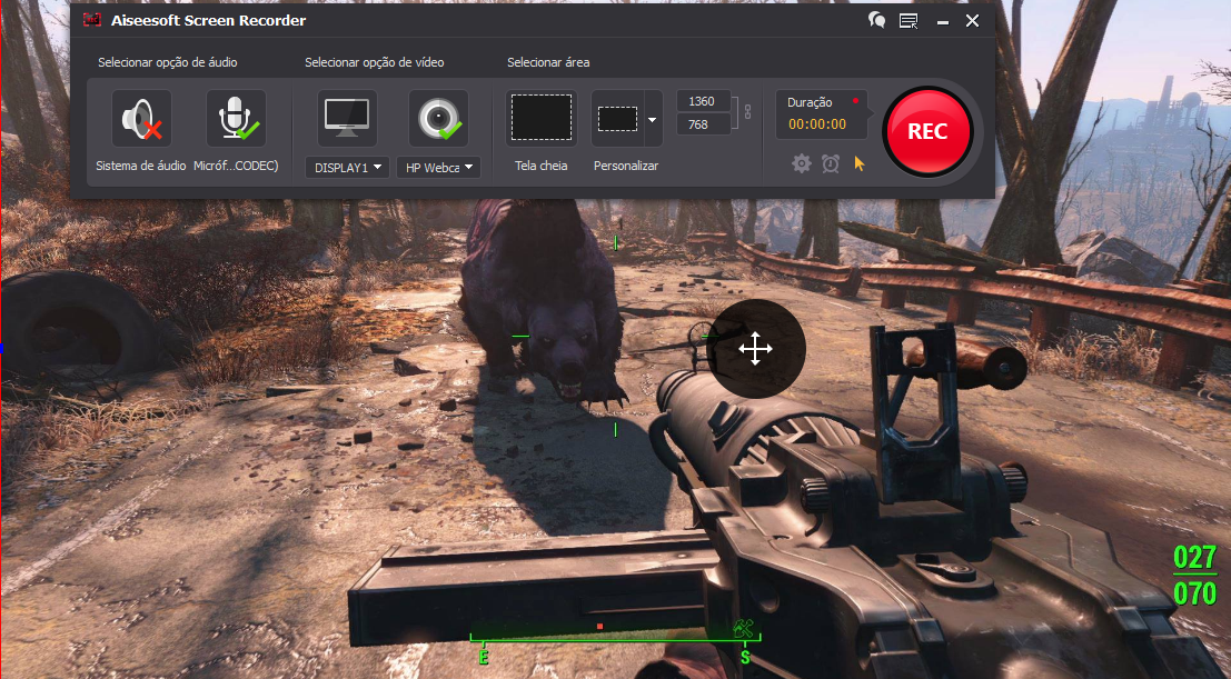 gravar a tela enquanto joga fallout 4
