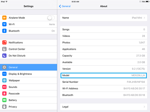 Descubra o modelo do seu iPad
